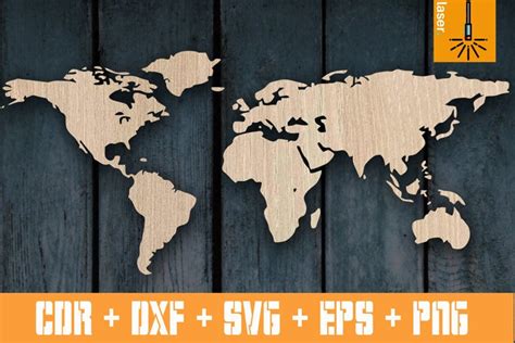 World map Svg. World map laser cut template. Cnc file