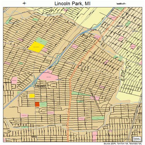 Lincoln Park Michigan Street Map 2647800