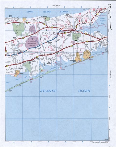 Map of Suffolk County, New York state