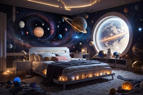 Premium AI Image | Cosmic Slumber Voyage Through Space A Solar System ...