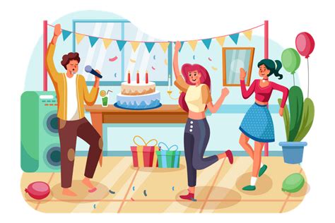 Best Premium Birthday Party Illustration download in PNG & Vector format