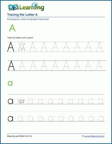 Kindergarten Tracing Letters Worksheets | K5 Learning