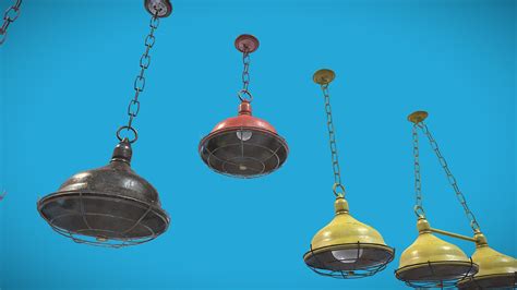 Industrial Hanging Ceiling Lights Type B - Download Free 3D model by ...