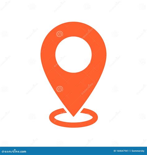 Orange Global Gps Navigation Locate Icon. Map Pin Symbol Stock ...