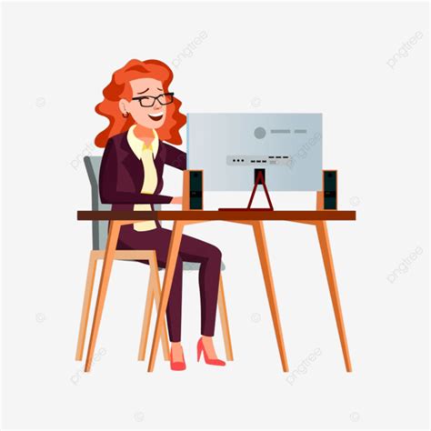 Female Office Worker Vector Hd PNG Images, Office Worker Vector Female Dress, Crossed, Long ...