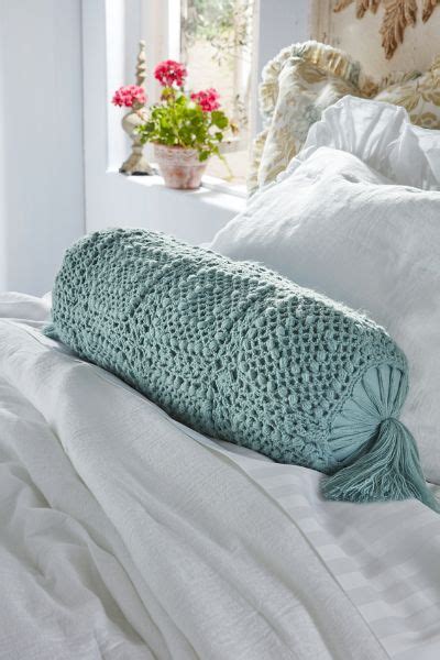 Crochet Knit Bolster Pillow | Everything Turquoise