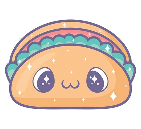 kawaii taco design 21382717 Vector Art at Vecteezy