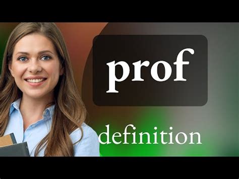 Prof • PROF meaning - YouTube