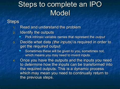 The IPO Model of Evaluation (Input-Process-Output)