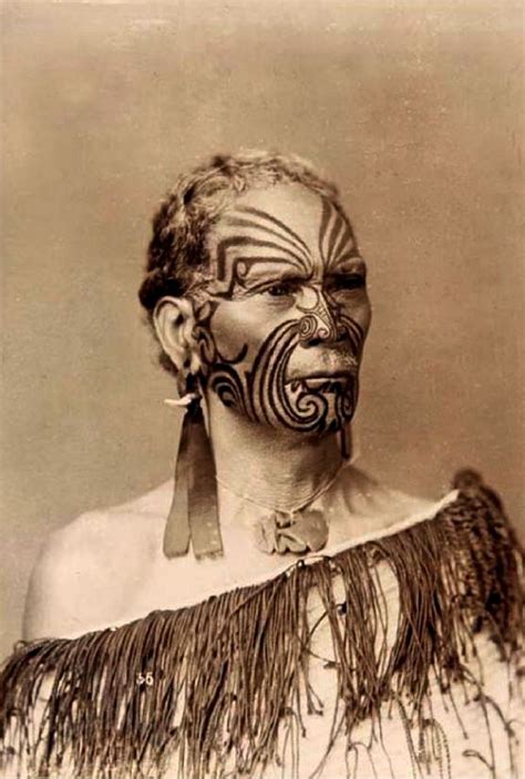 New Zealand | Portrait of Rangitupu Take (Maori chief), taken by W H T Partington. Early 20th ...