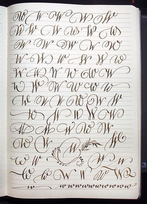 Majuscule W variants by Polish calligrapher Barbara Galinska on Behance ...