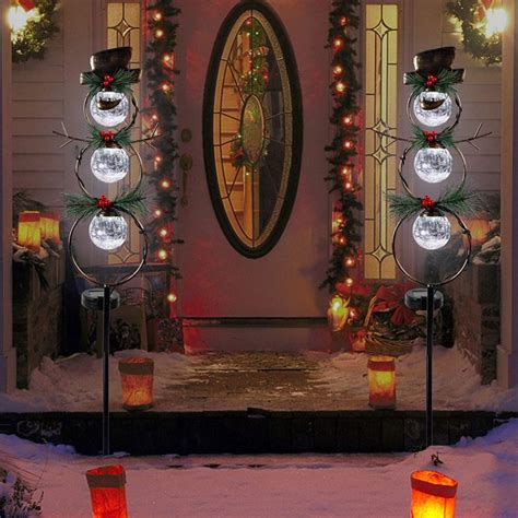 GUOOU Solar Christmas Yard Decorations, Outdoor LED Solar Powered Glass Ball Lights, Xmas ...