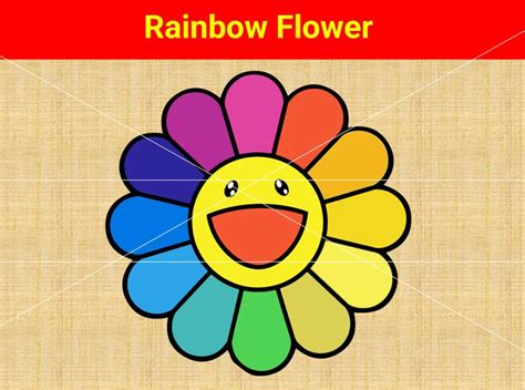Rainbow Smiley Face Flower Digital Download SVG PNG DFX | Etsy