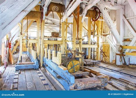 Inside a sawmill stock image. Image of mill, machinery - 41386459