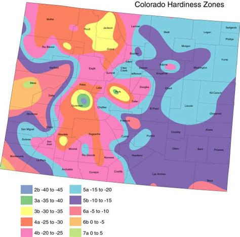 Colorado Plant Hardiness Zone Map