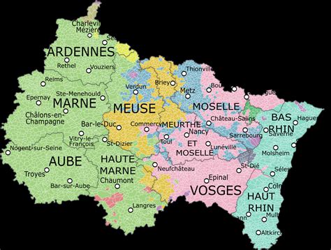 Carte du Grand Est - Grand Est carte des villes, départements, tourisme, politique...