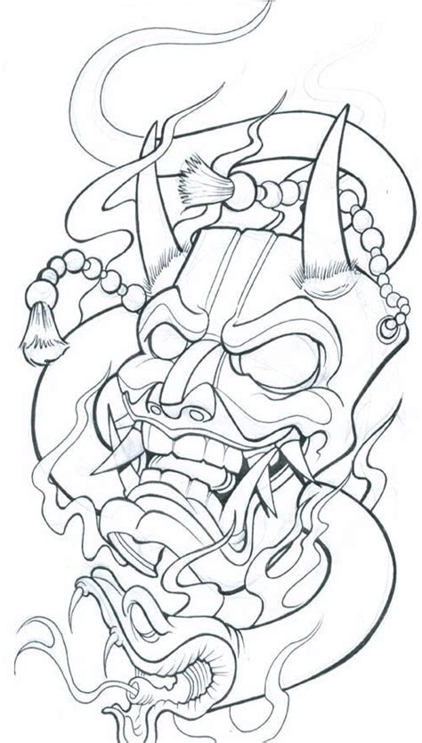 Hannya mask design | Japanese tattoo art, Tattoo design drawings ...