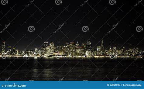 San Francisco Night Skyline Stock Image - Image of cloud, journey: 37001029