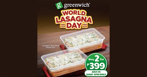 Greenwich – World Lasagna Day Promo | Manila On Sale