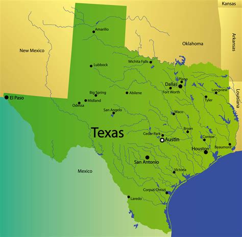 High Detailed Texas Map