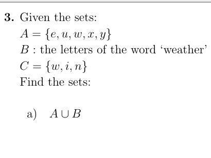 Sets: Union, intersection and complement worksheet (with solutions ...