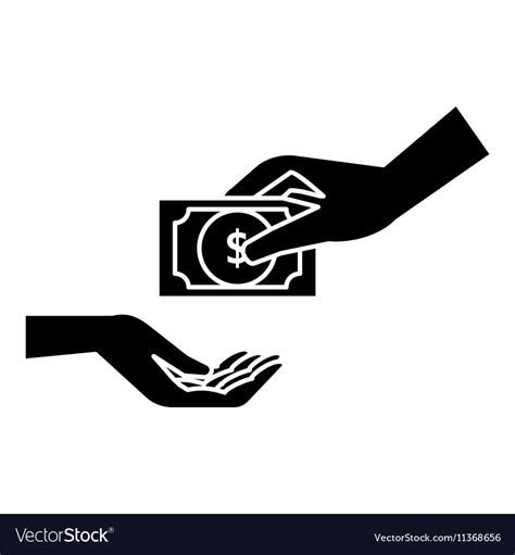 Hand gives money icon simple style Royalty Free Vector Image