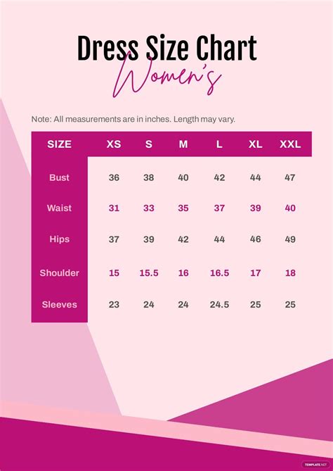 Dress Size Chart Women's in PDF - Download | Template.net