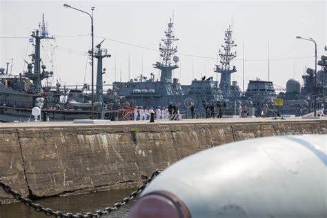 View of the Marina with the Military Ships of the Baltic Fleet in ...