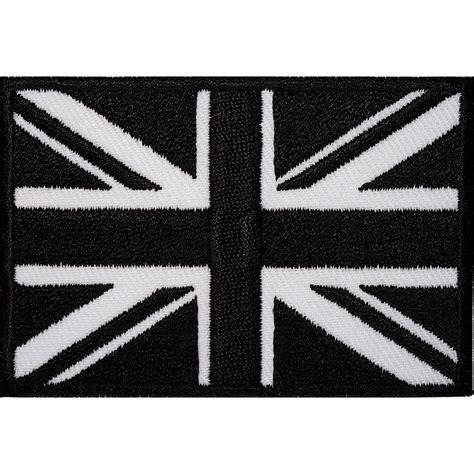 Embroidered Iron On Black UK Flag Patch Sew On Union Jack British Badge Applique | Flag patches ...