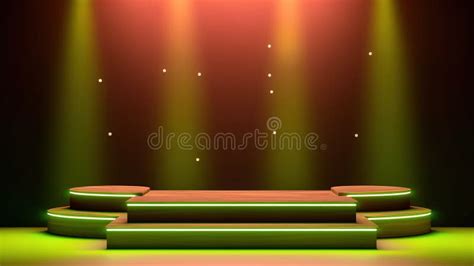 Stage with Carpet and Spotlight. Stage Podium with Lighting Stage Podium Scene Stock ...