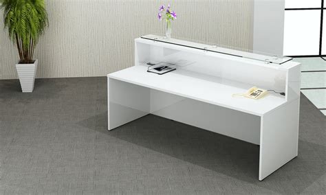 Gloss White Rectangular Office Reception Desk (new)