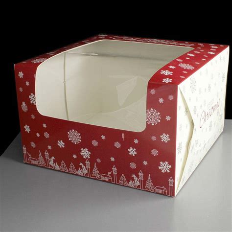 Premium Windowed Christmas SNOWFLAKE Cake Boxes 6x6x4