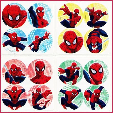 Spider-Man Stickers Dots - Envelope Seals, Party Favours, Reward Charts ...