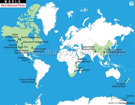 The World's Best National Parks Map | Most Visited National Parks in ...