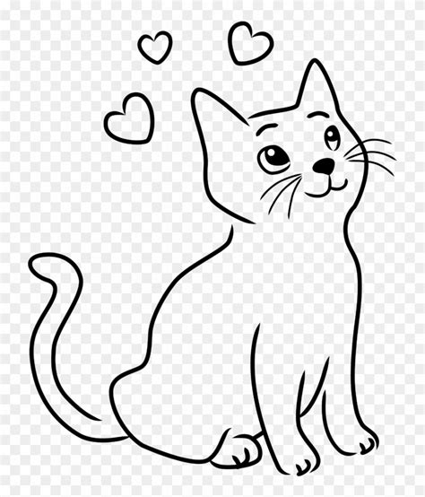 Beautiful Cat Clipart 11 Drawing - Simple Outline Cat Drawing - Free ...