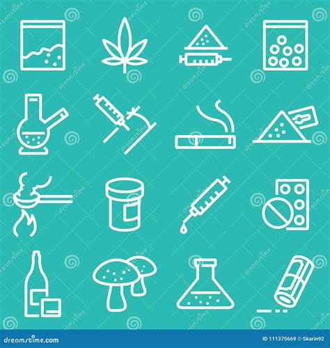 Vector drugs icons set stock illustration. Illustration of capsule ...