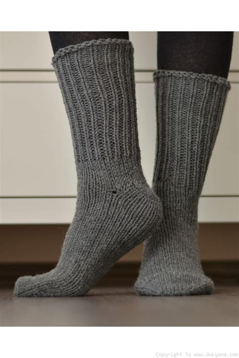 Handmade mens wool socks in dark gray/SO66