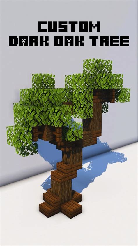 Custom Dark Oak Tree in Minecraft | Cute minecraft houses, Minecraft ...