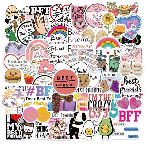 Buy Aiwuding BFF Stickers Pack, 50PCs, Best Friends Forever Aesthetic Vinyl Waterproof Decals ...