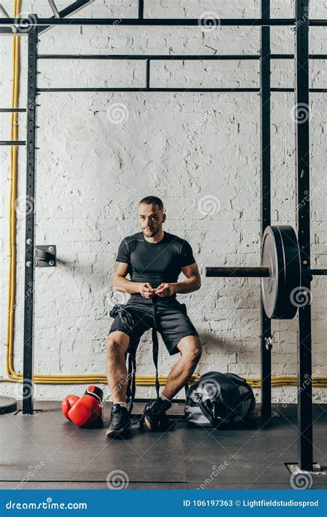 Young Boxer with Sport Equipment Stock Image - Image of handsome ...