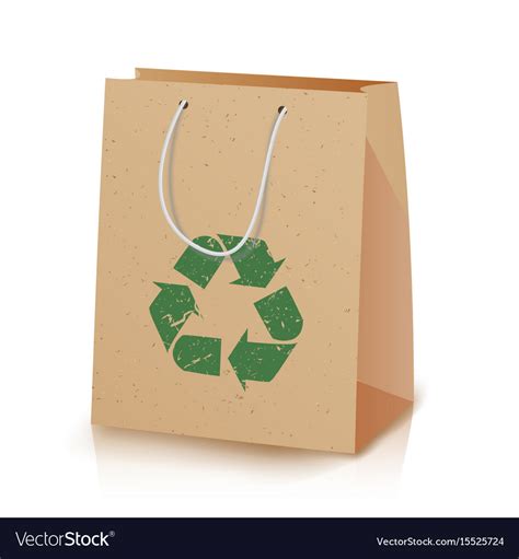 Recycling paper bag recycled Royalty Free Vector Image