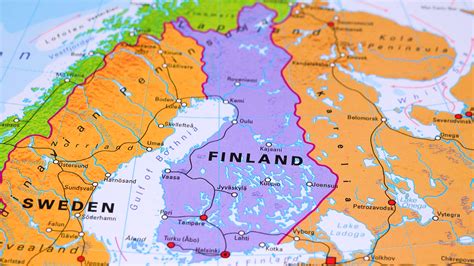 Finland On Political Map - Closeup Stock Footage SBV-336300979 - Storyblocks