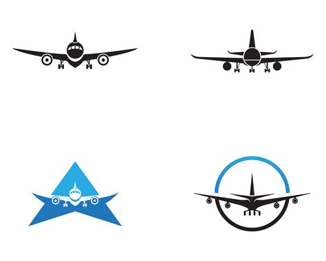 Aircraft, airplane, airline logo label. Journey, air travel, airliner symbol. Vector ...