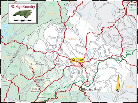 High Country & Boone Area Road Map