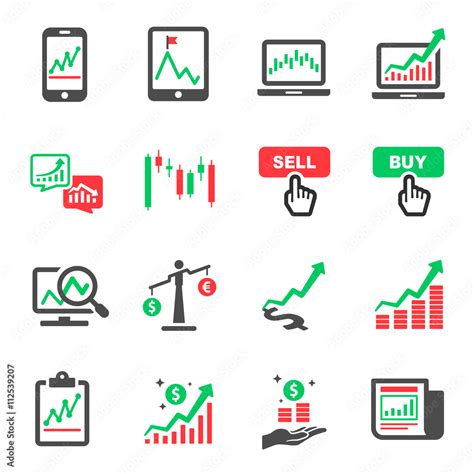 Stock Marketing Trading Vector Icon Set Stock Vector | Adobe Stock