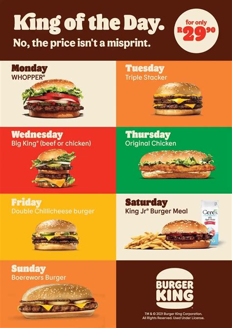 Burger King Specials South Africa - King of the Day Special