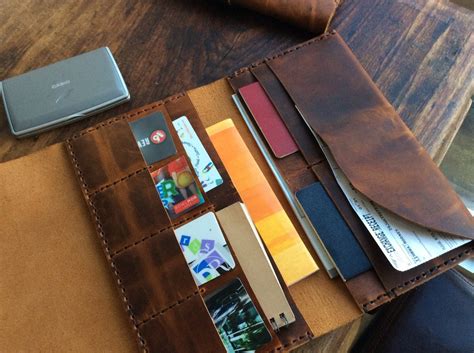 Leather document wallet, Handmade leather large trifold travel wallet ...