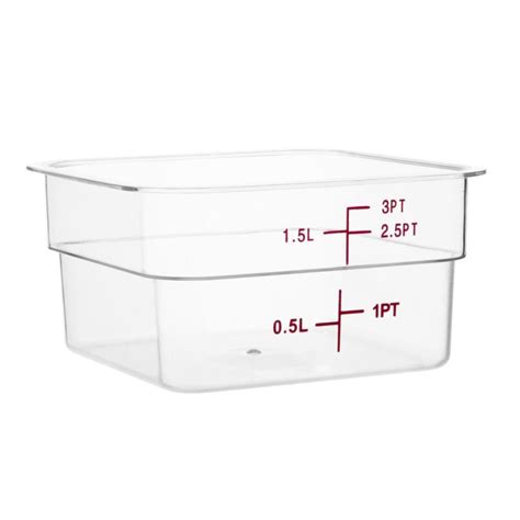 Hygiplas Polycarbonate Square Storage Container 1.5Ltr — Licensed Trade Supplies