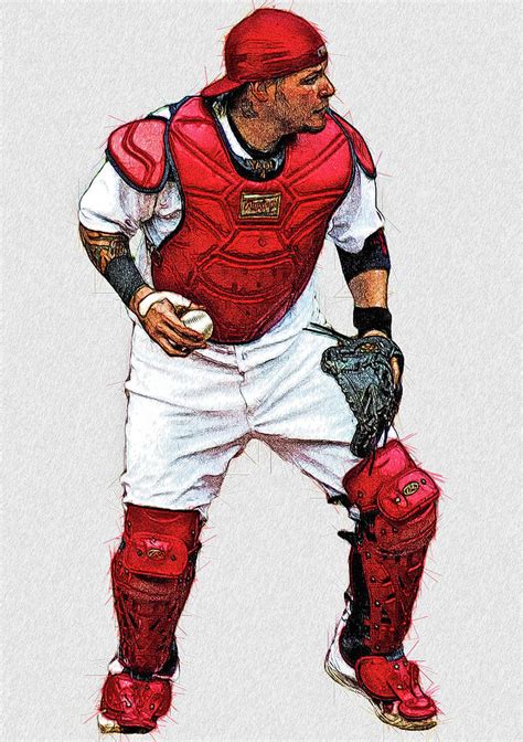 Yadier Molina - Catcher - St. Louis Cardinals Digital Art by Bob Smerecki - Fine Art America