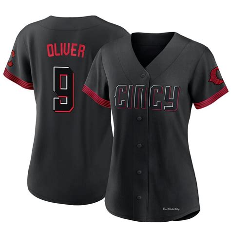 Women's Joe Oliver Cincinnati Reds Authentic Black 2023 City Connect ...